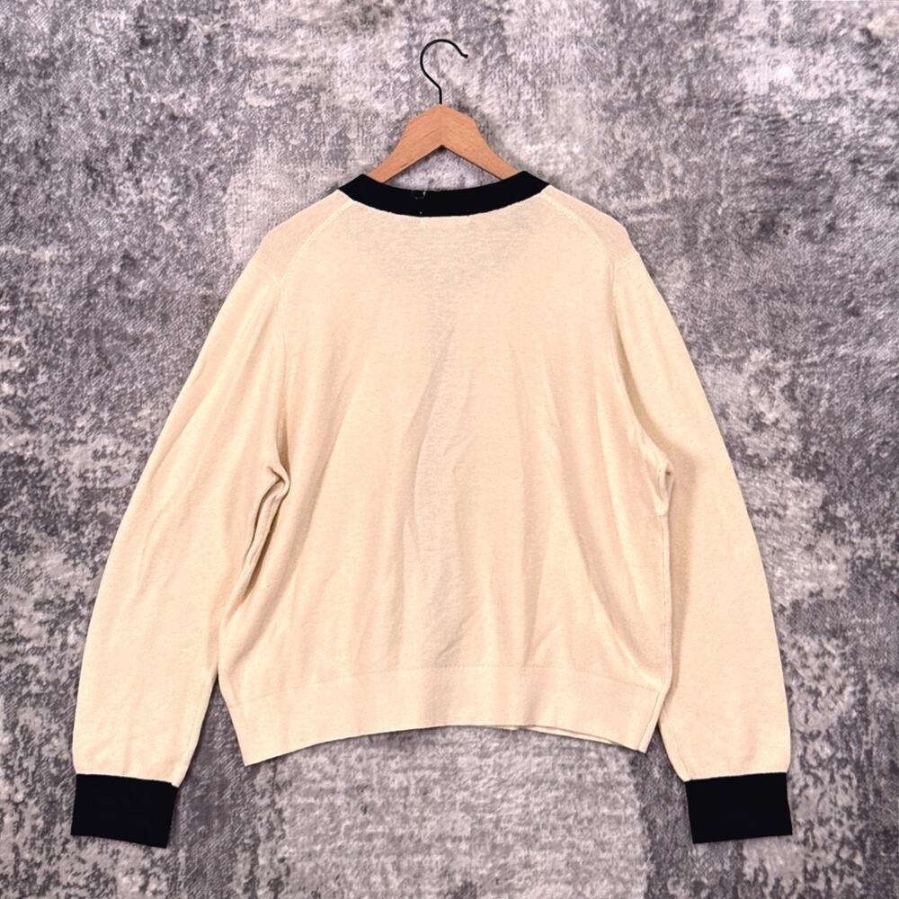 Boden Sweater XL Womens Cotton Cashmere Knit Color Block Button Cardigan - Picture 3 of 8